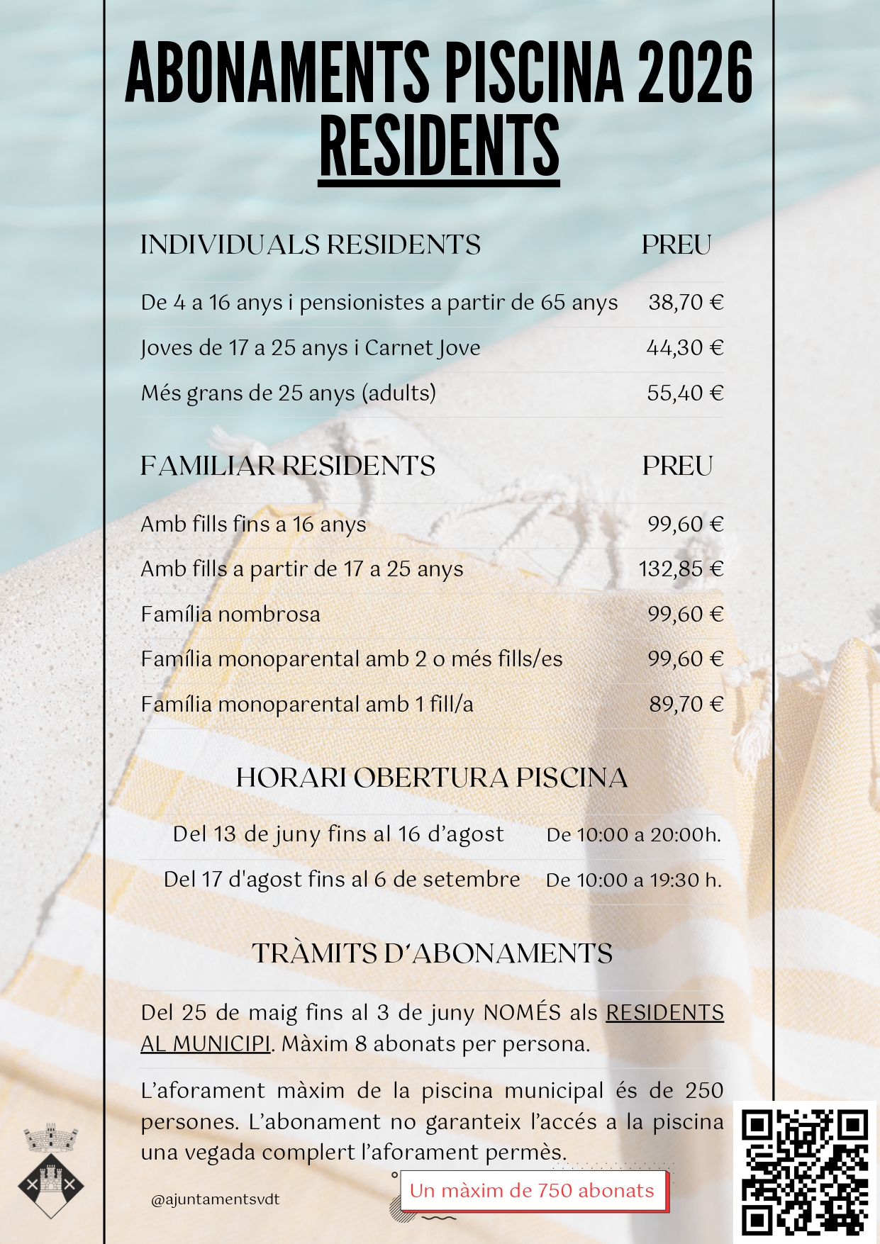 ABONAMENTS PISCINA PER RESIDENTS