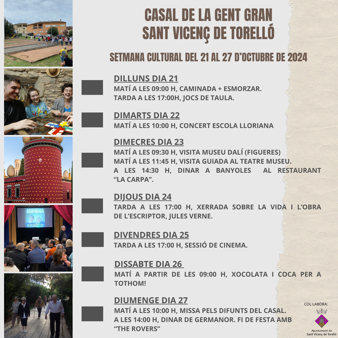 SETMANA CULTURAL: CASAL DE LA GENT GRAN SANT VICENÇ