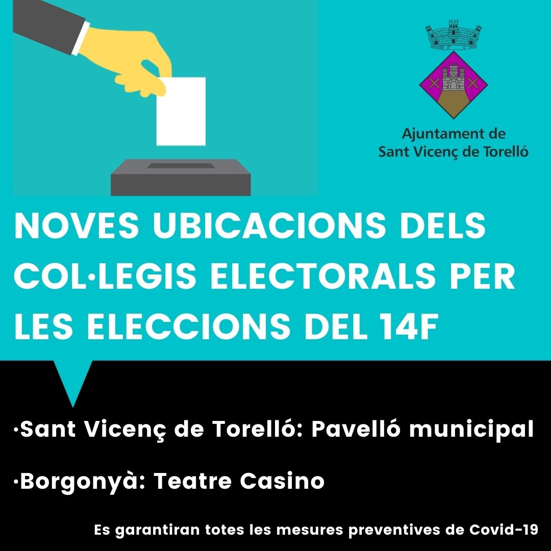Noves ubicacions dels col·legis electorals 14F